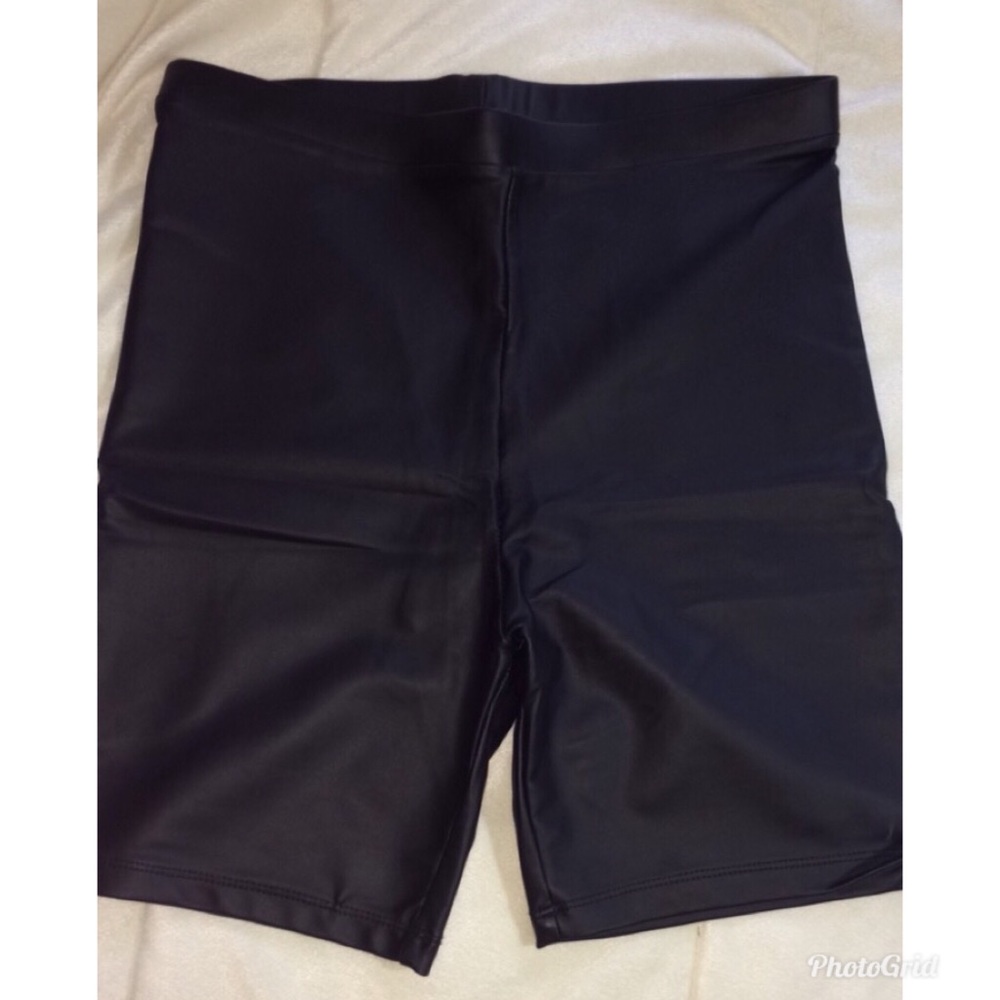 Foe Black Leather Biker Shorts